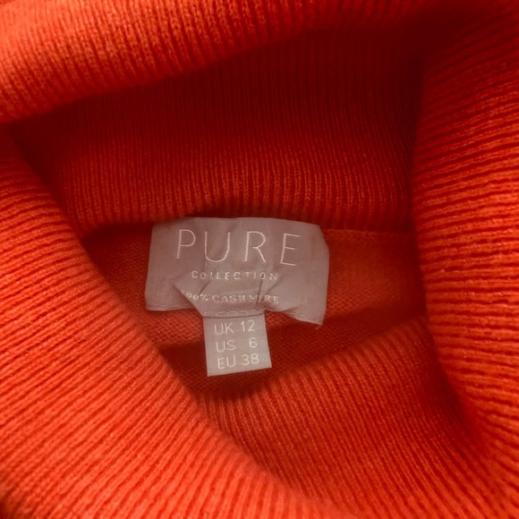 Pure Collection 100% Cashmere Turtleneck – Persimmon, Size US 6 (UK 12 / EU 38) - Picture 4 of 7
